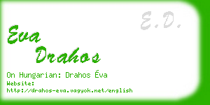 eva drahos business card